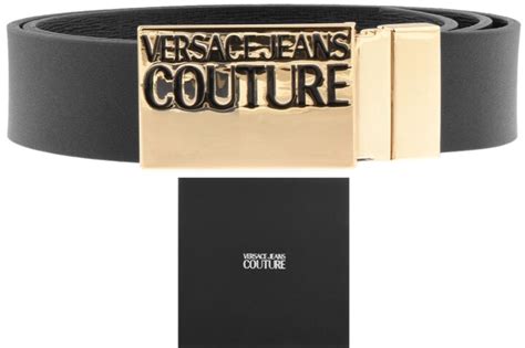 versace jeans leather logo belt black|most expensive Versace belt.